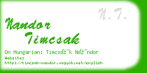 nandor timcsak business card